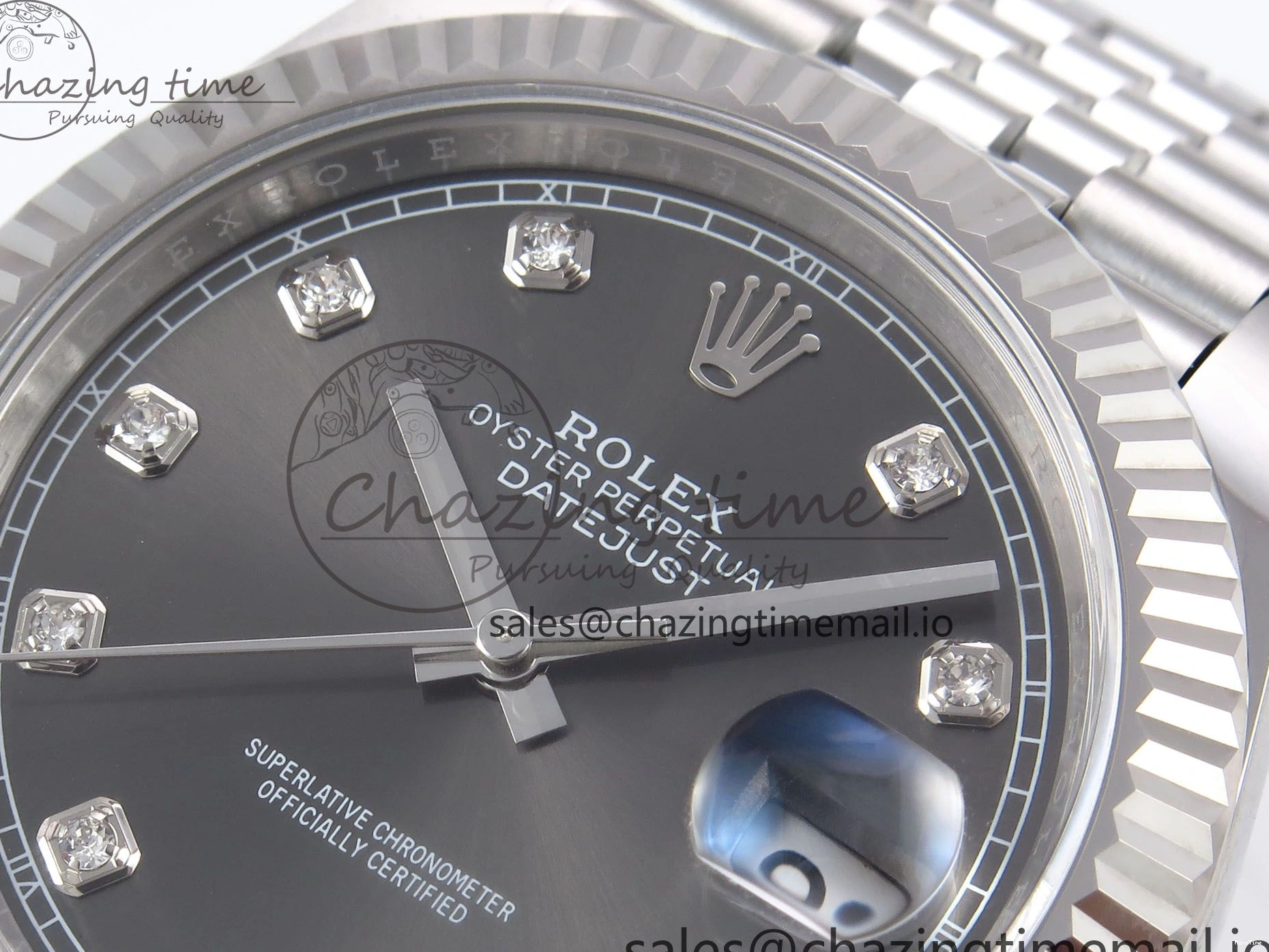 MiroTime 0515 Timeless DateJust 41 126334 EWEF Best Edition Gray Diamonds Dial on Jubilee Bracelet A 1042